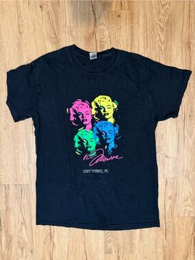 Black T‑Shirt with Neon Pop Art Marylin Monroe Key West FL